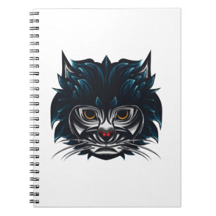 Tribal Style Angry Cat Notebook