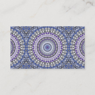 Tribal Style Mandala in Purple and Blue Business Card