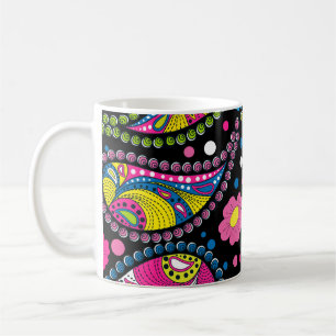 Tribal style paisley, seamless ethnic pattern. coffee mug