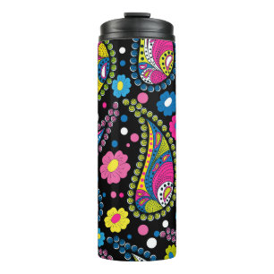 Tribal style paisley, seamless ethnic pattern. thermal tumbler