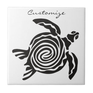 Tribal Style Turtle Thunder_Cove Ceramic Tile