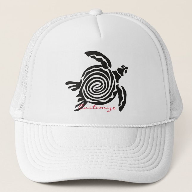 Tribal Style Turtle Thunder_Cove Trucker Hat (Front)