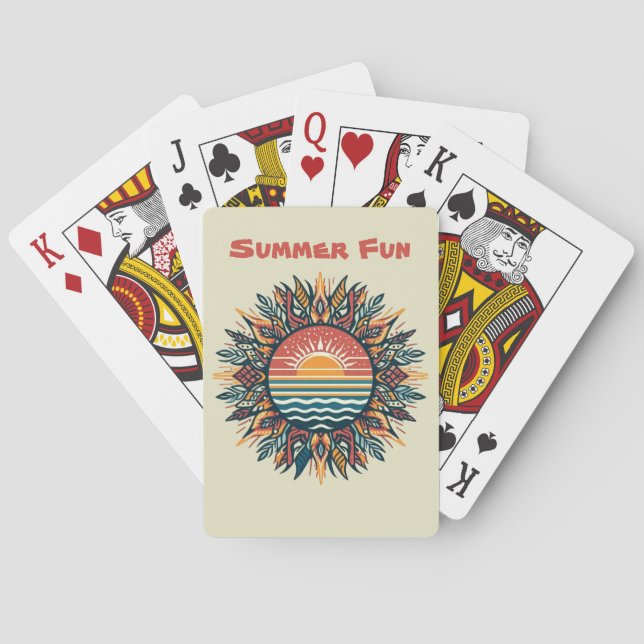 Tribal Summer Sun Playing Cards (Back)