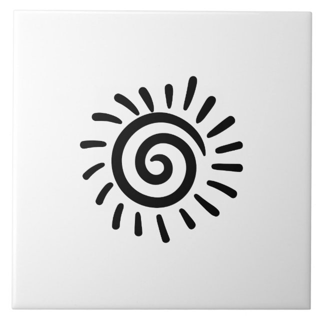 Tribal Sun Ceramic Tile (Front)