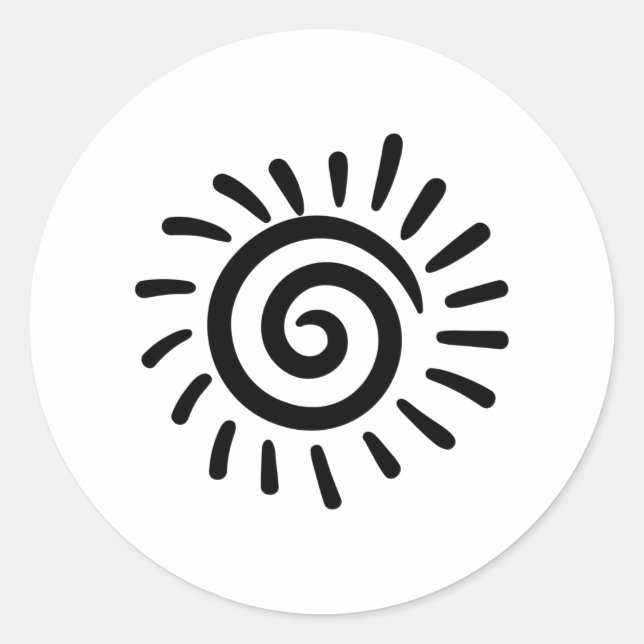 Tribal Sun Classic Round Sticker (Front)