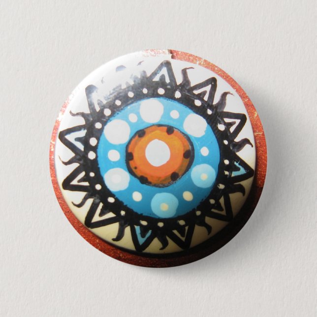 Tribal Sun Handmade 6 Cm Round Badge (Front)
