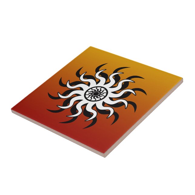 Tribal Sun Southwest Design Ceramic Tile (Side)
