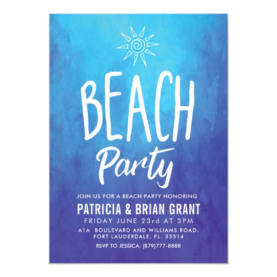Tribal Sun Style Beach Party Card