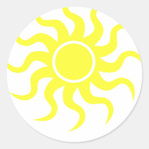 Tribal Sun Yellow Classic Round Sticker