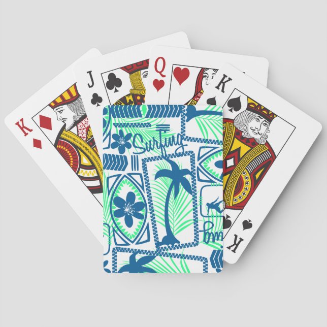 Tribal surfing playing cards (Back)