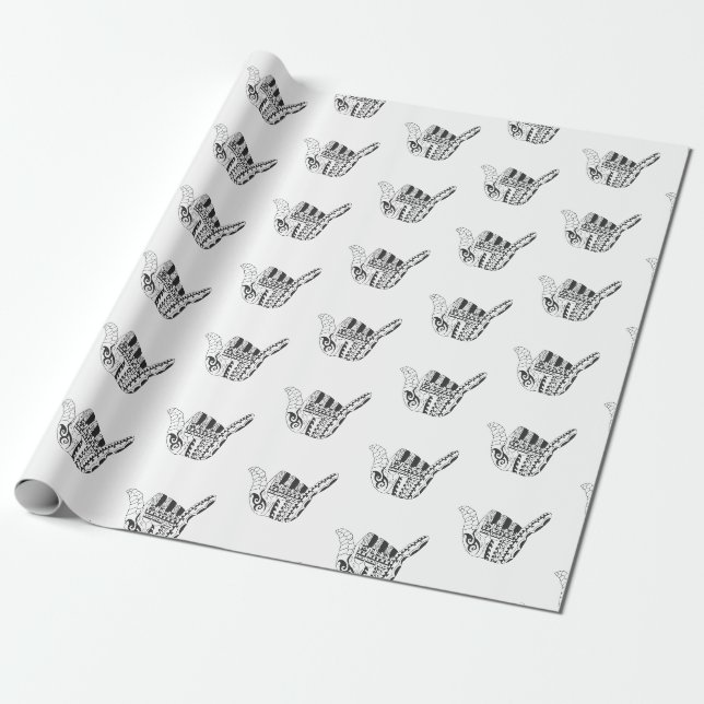 Tribal, Surf's Up Wrapping Paper (Unrolled)