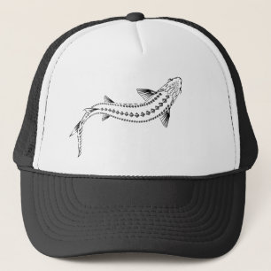 TRIBAL SWIMMING STURGEON FISH TRUCKER HAT