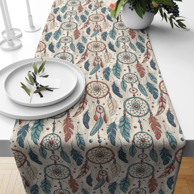  Tribal Table Runner with Dreamcatcher Symbol (Tribal Table Runner with Dreamcatcher Symbol)