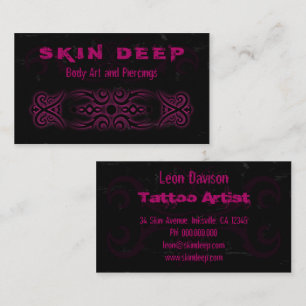 Tribal Tattoo Black and Pink Business Cards