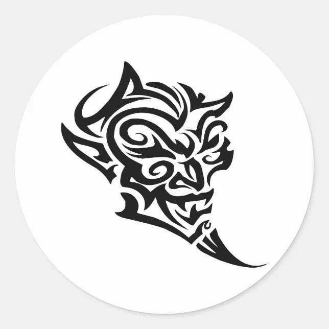 Demon devil mascot head satanic tattoos black Vector Image