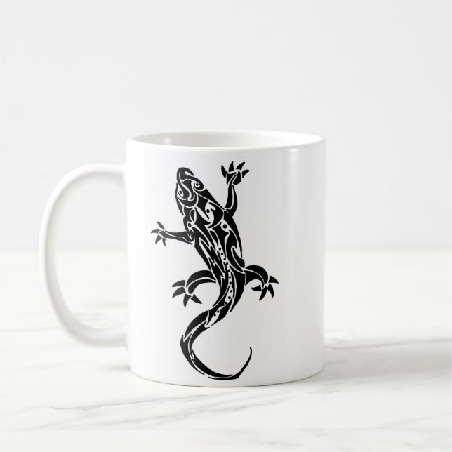 Tribal Tattoo Gecko Coffee Mug (Left)