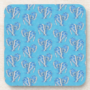 Tribal Tattoo Manatees Ocean Blue Coaster