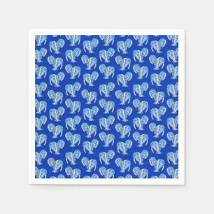 Tribal Tattoo Manatees Ocean Blue Napkin