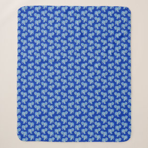 Tribal Tattoo Manatees Ocean Blue Sherpa Blanket