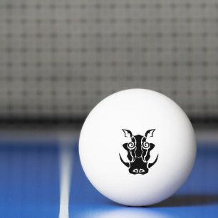Tribal Tattoo of a Black Boar Head Ping Pong Ball