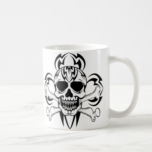 Tribal Tattoo Skull Coffee Mug (Right)
