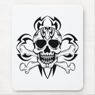 Tribal Tattoo Skull Mouse Pad
