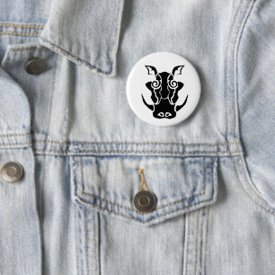 Tribal Tattoo Style Boar Head 6 Cm Round Badge