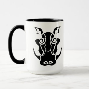 Tribal Tattoo Style Boar Head Mug