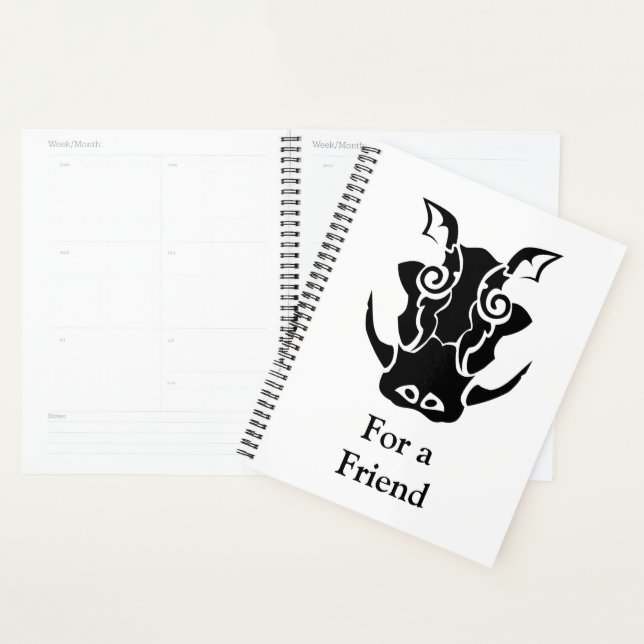 Tribal Tattoo Style Boar Head Planner (Display)