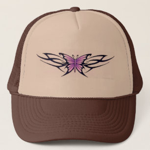tribal tattoo-style butterfly trucker hat