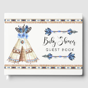 Tribal Teepee Boy Tribal Baby Shower Guest Book