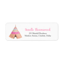 Tribal Teepee Pink Baby Shower