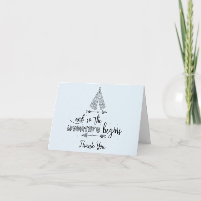Tribal TeepeeBaby Shower Thank You Note Card (Front)