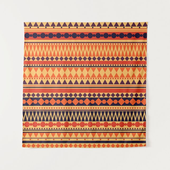 Tribal texture: vintage stripes pattern. tapestry (Front)