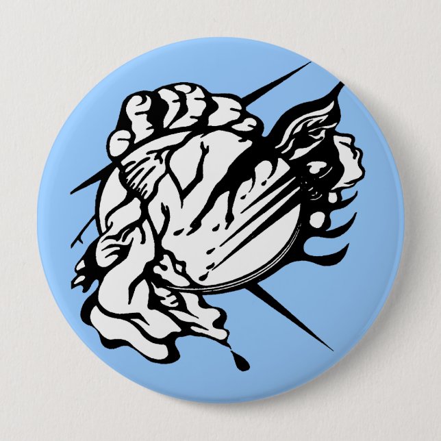 Tribal Thunder Cloud Tattoo 10 Cm Round Badge (Front)