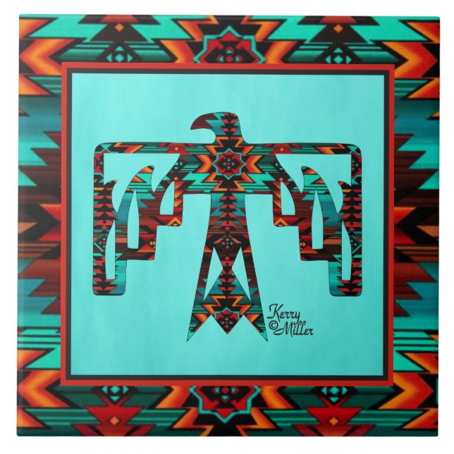 Tribal Thunderbird  Ceramic Tile (Front)