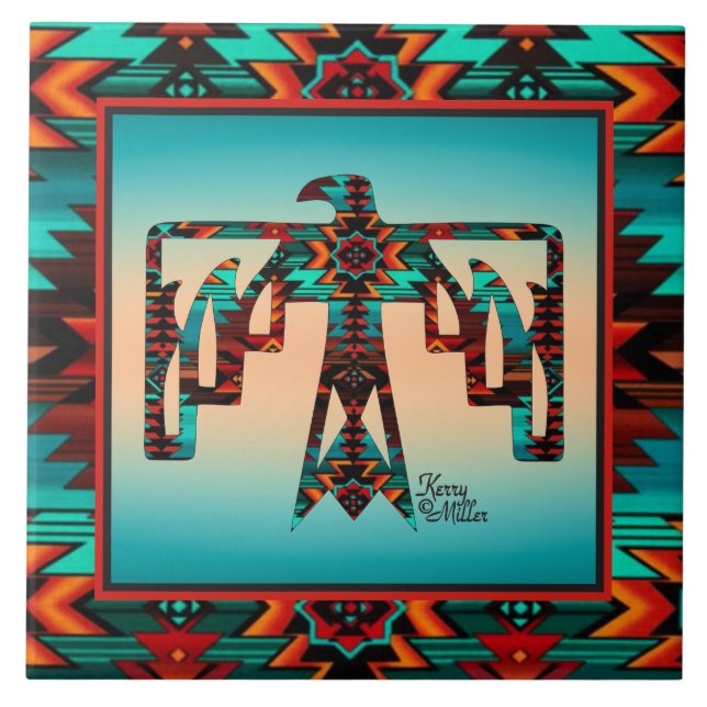 Tribal Thunderbird  Ceramic Tile (Front)