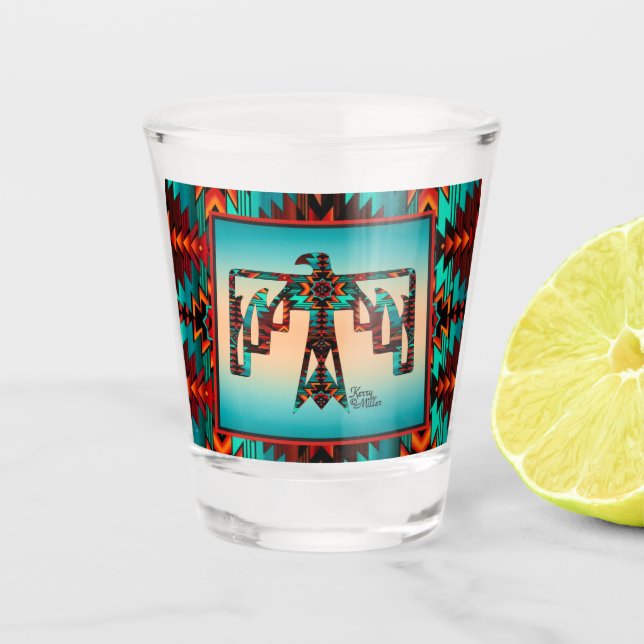 Tribal Thunderbird Shot Glass (Front)