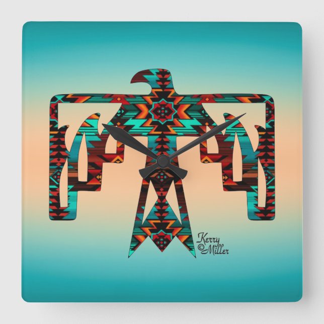 Tribal Thunderbird Wall Clock (Front)