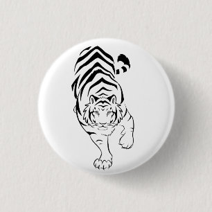 Tribal Tiger Pinback Button