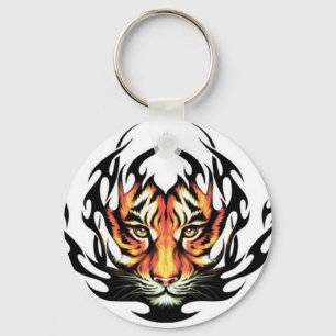 tribal Tiger Tattoo Key Ring