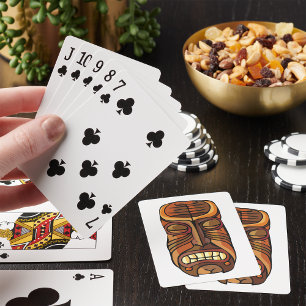 Tribal Tiki Mask Polynesian Style Playing Cards