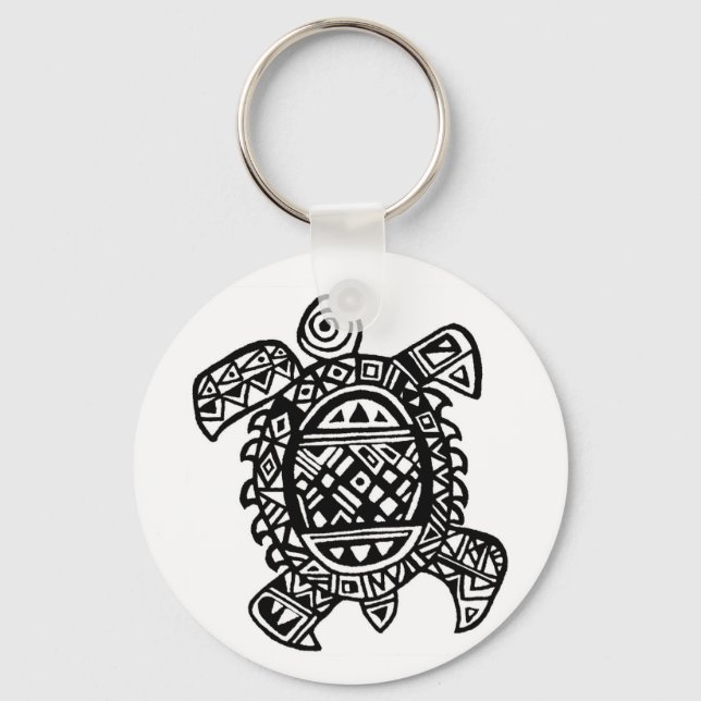 Tribal Tortuga Key Ring (Front)