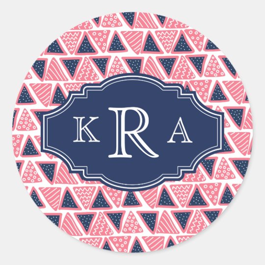 Tribal Triangles Classic Round Sticker