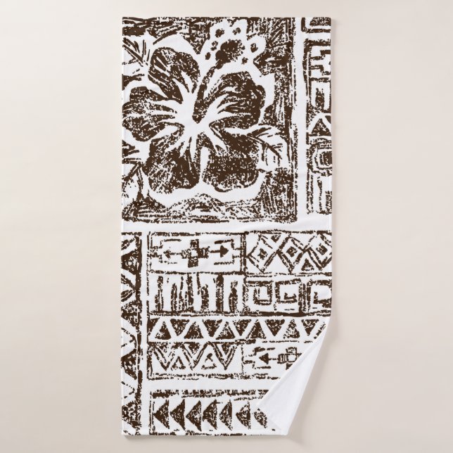 Tribal tropical art pattern of indigenous Hawaiian Bath Towel (Bath Towel)