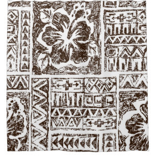 Tribal tropical art pattern of indigenous Hawaiian Shower Curtain