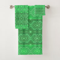Tribal Tropical Wavy Green Lines Geometric Art
