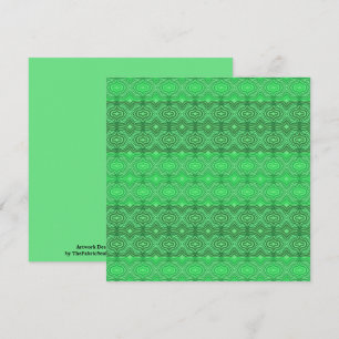 Tribal Tropical Wavy Green Lines Geometric Art Card