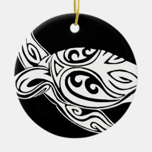 Tribal Turtle Ceramic Tree Decoration