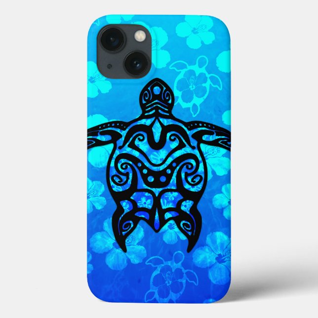 Tribal Turtle Hibiscus Case-Mate iPhone Case (Back)